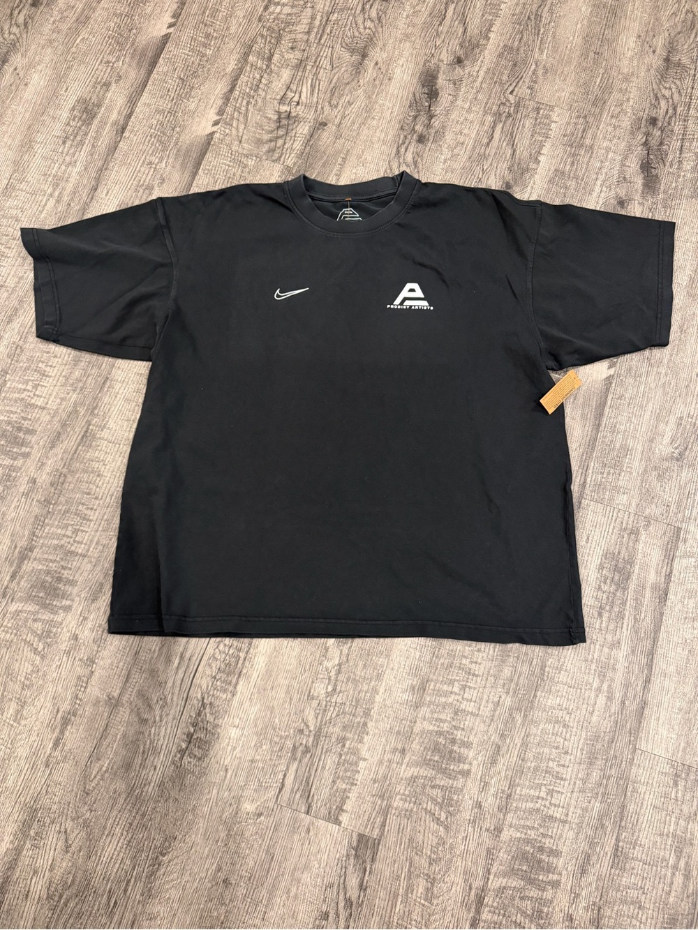 Nike Black Short Sleeve Logo Tee with White Accents